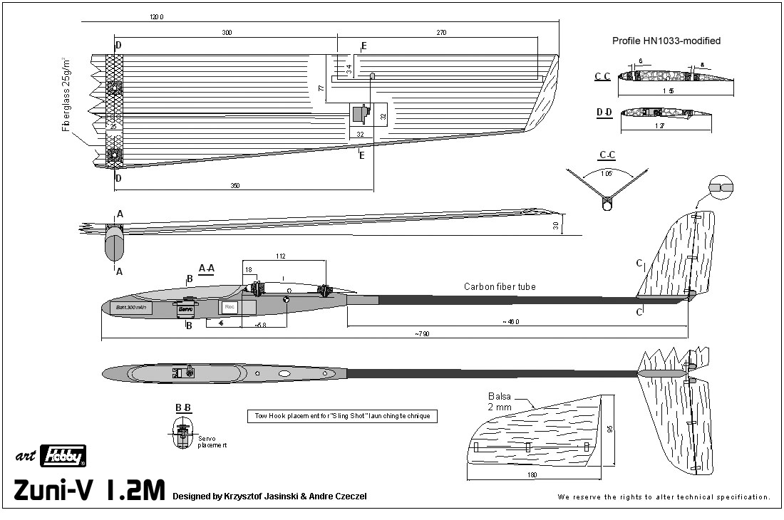 Art Hobby Segelflugmodell Zuni-VS 1,2m – Bild 3