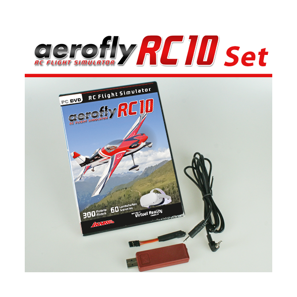Set: aeroflyRC10 mit Interface für Schülerbuchse (Spektrum)
