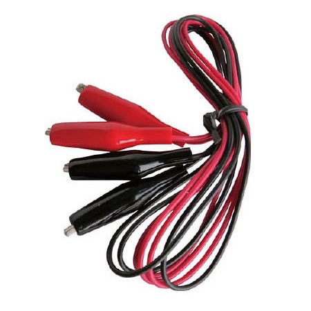 Krokodilklemmenkabel, Schwarz, Rot 1m