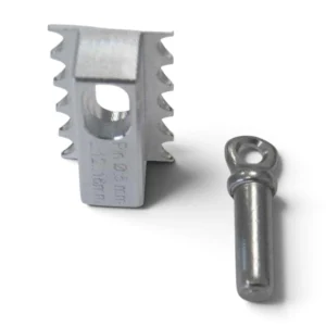 Flitschenhaken, V2, Aluminiumfrästeil zur Rumpfaufnahme und Pin
